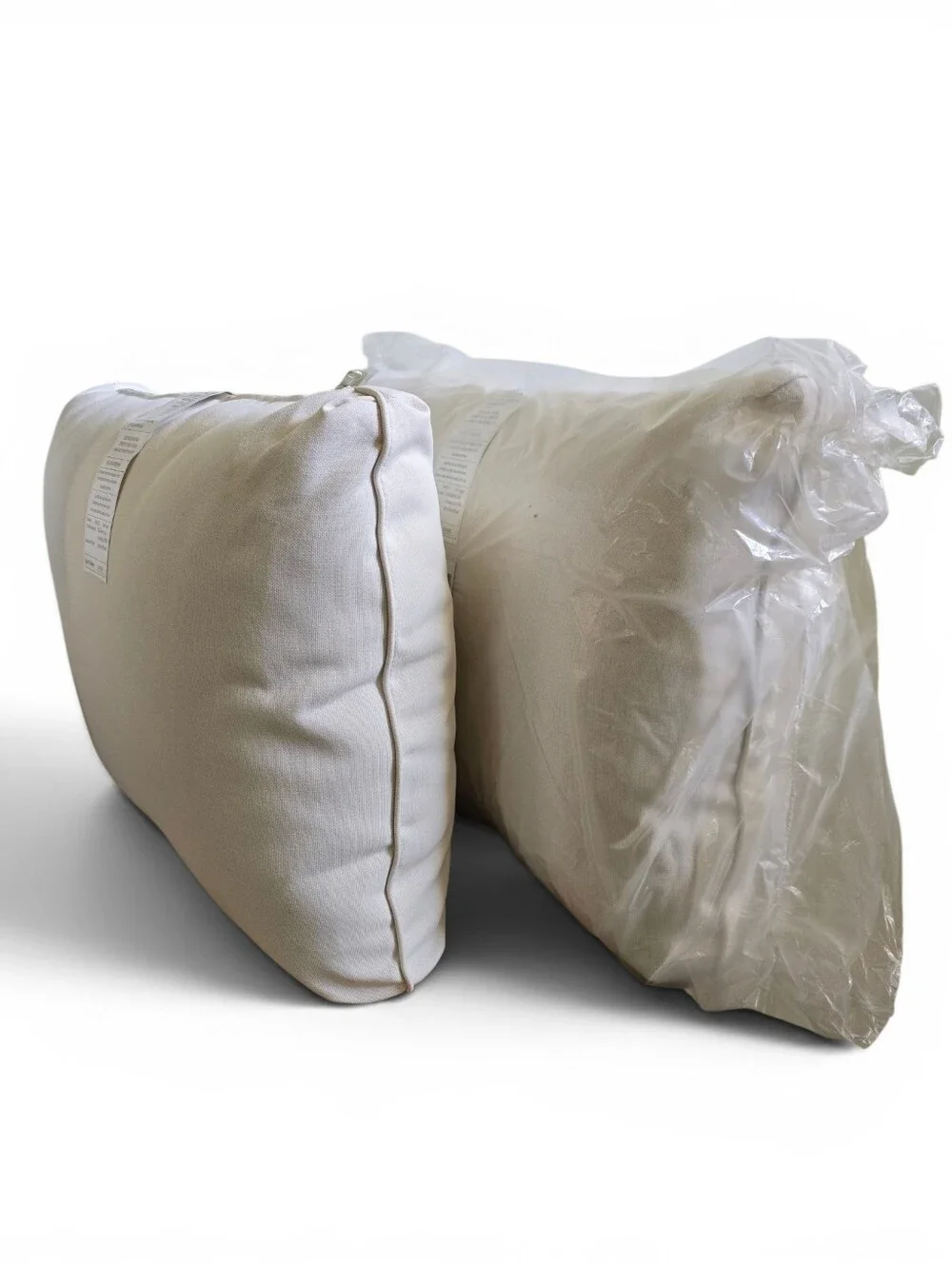 Set Of 2 Ivory Patio Accent Cushions 21x18 Textured Neutral Outdoor Style Pillow